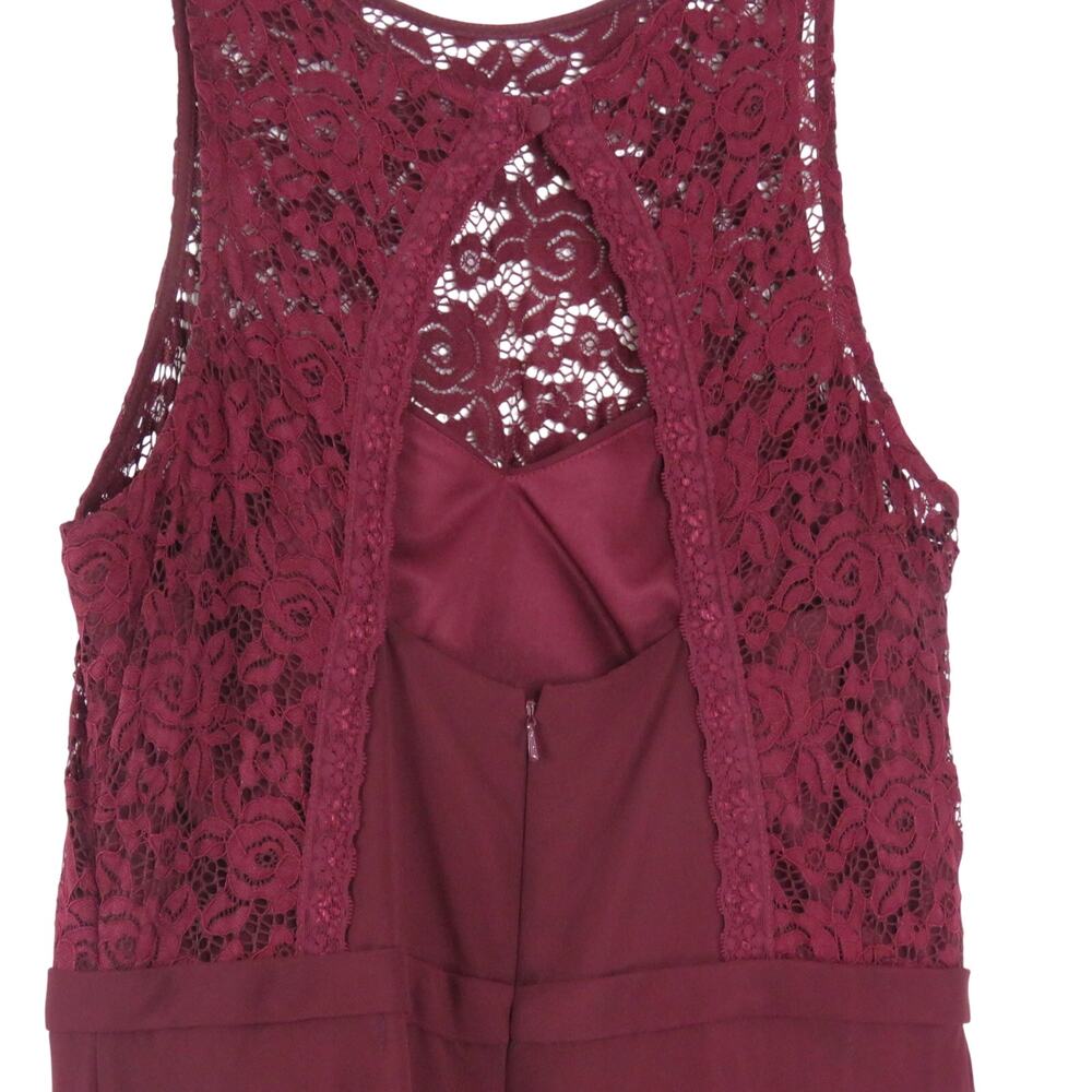 Bill Levkoff Burgundy Dress Sweetheart Halter Open Back Formal Maxi Dress 14 - Picture 5 of 9